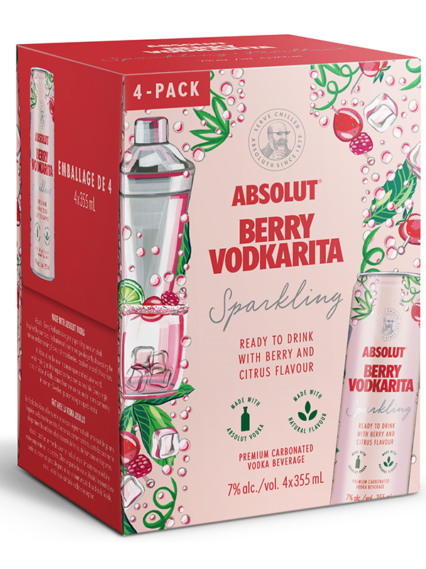 Absolut Berry Vodkarita Cocktail 4pk